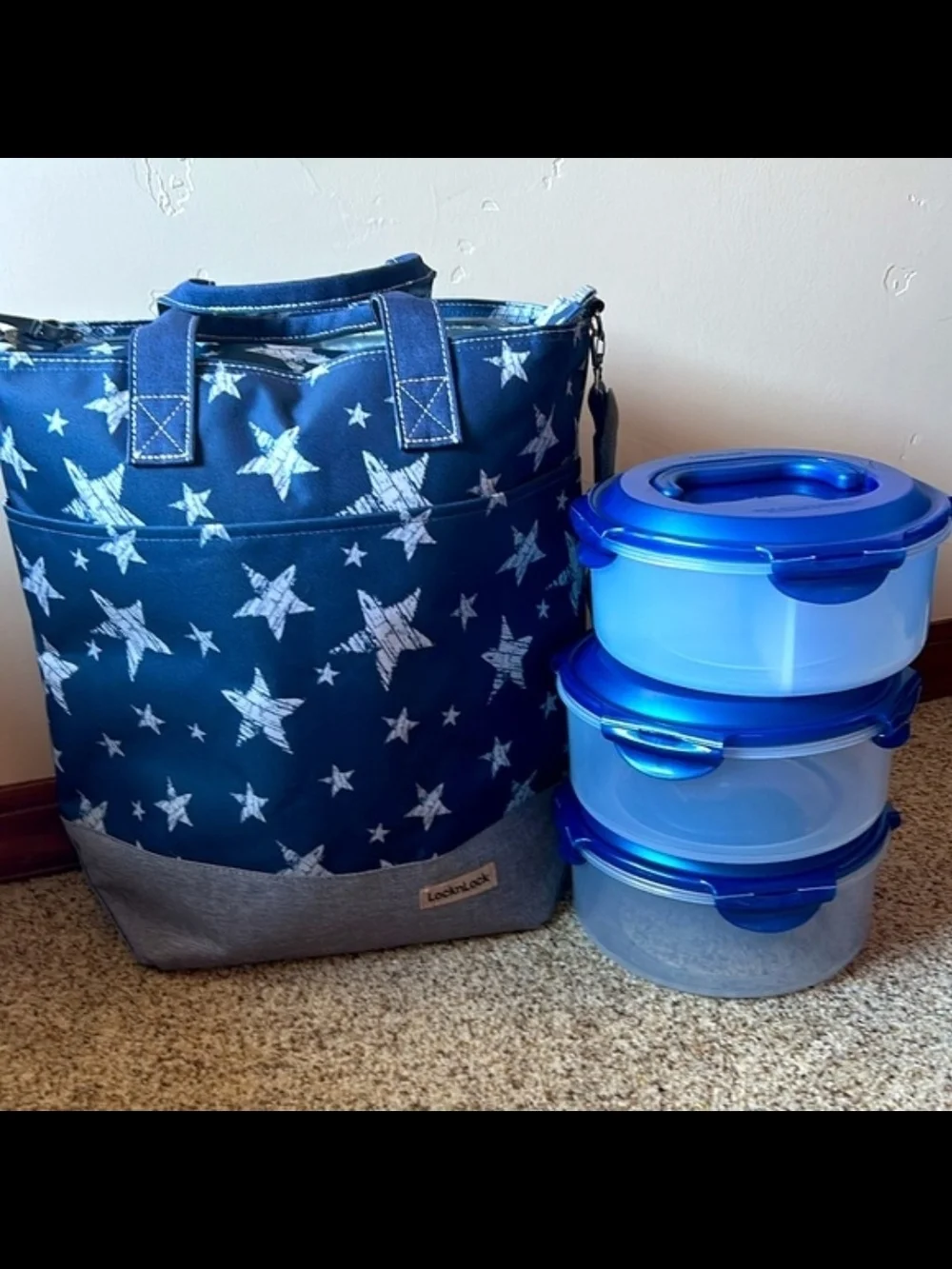 Americana 3 Pc Lock & Lock Set With Insulated Tote